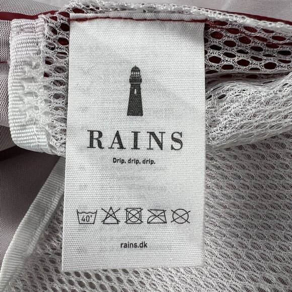 Rains Base Jacket Men’s XXS/XS Red Full Zip Hooded Long Sleeve Waterproof - Picture 15 of 16